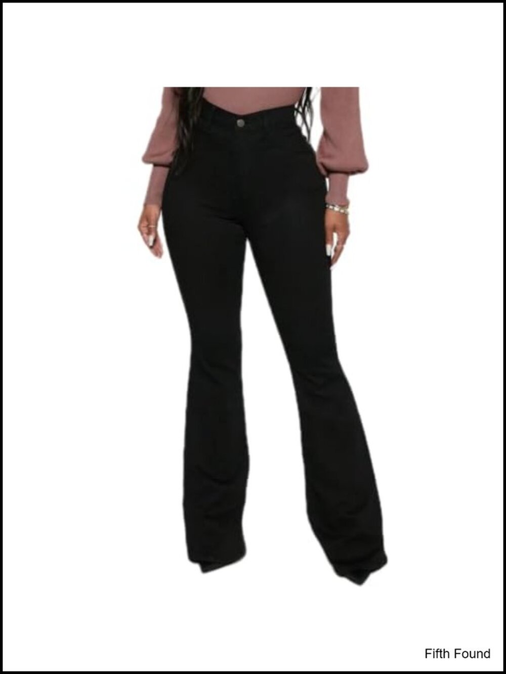 High Waisted Skinny Bell Bottom Jeans Stretch Flare Slim Fit Denim Pants